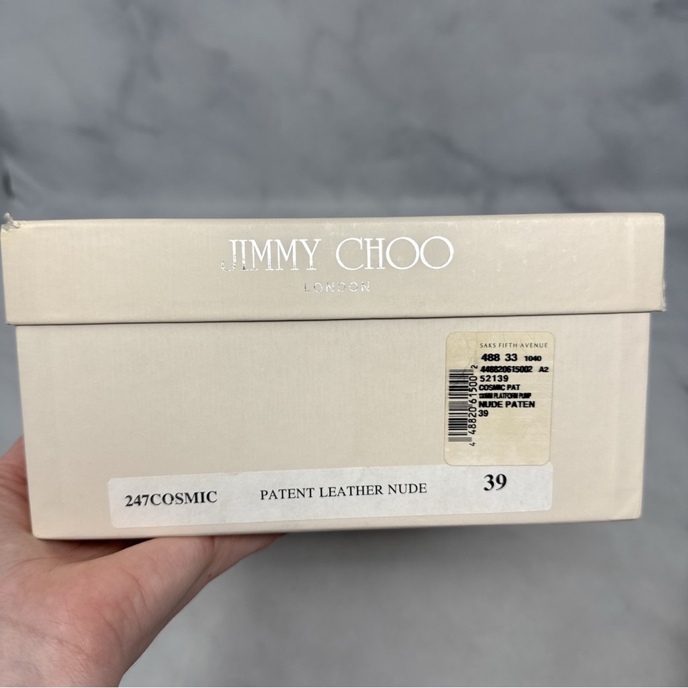 NEW Jimmy Choo Cosmic Patent Leather Platform Stiletto Heel Pumps Nude Sexy 39 - Picture 12 of 16